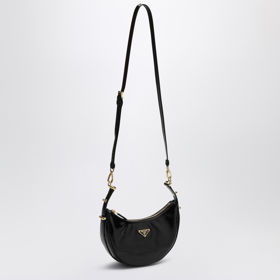ショルダーバッグ・ポシェット PRADA SS25 Black naplak ArquA handbag (1BC1942DNT F0002) Black Prada Arqué Naplak Patent Leather Shoulder Bag | PRADA