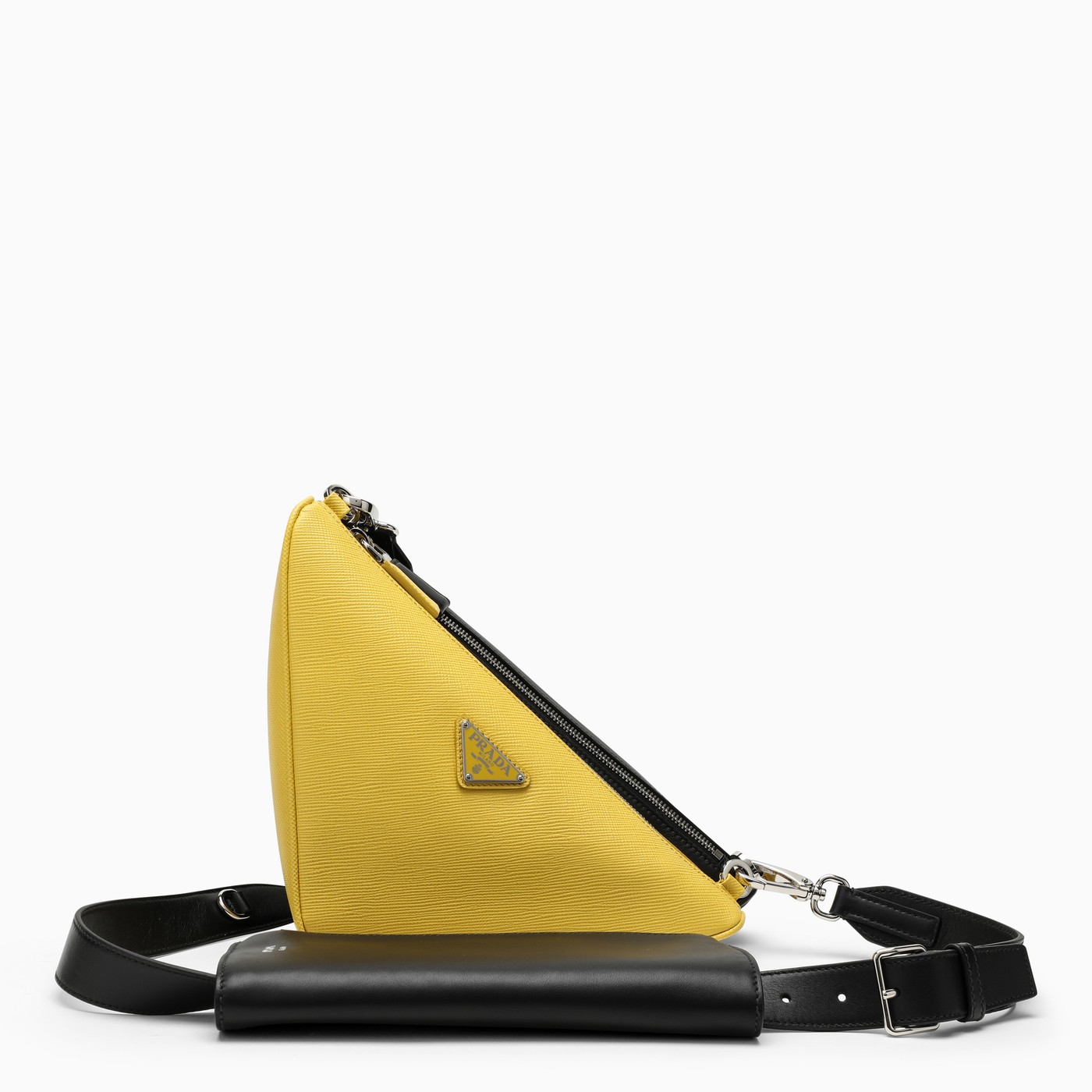 Prada Black and yellow Saffiano messenger bag TheDoubleF
