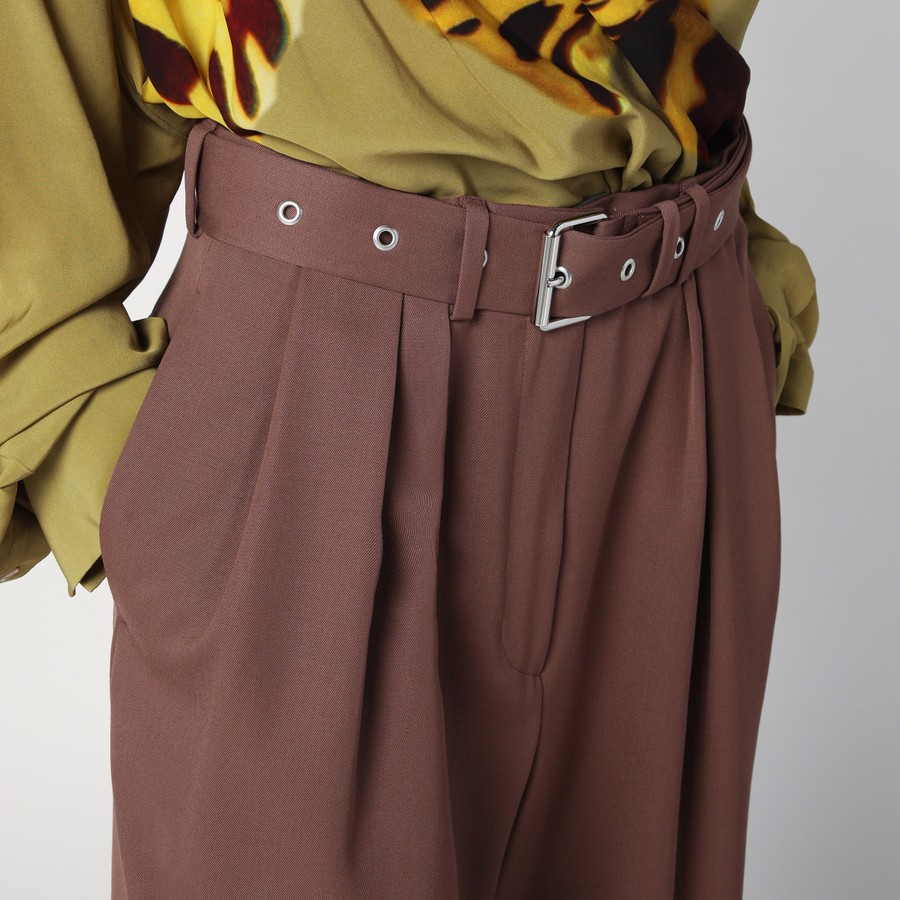パンツ DRIES VAN NOTEN WIDE TAUPE COTTON TROUSERS Dries Van Noten Taupe Wide-Leg Trousers | Liberty
