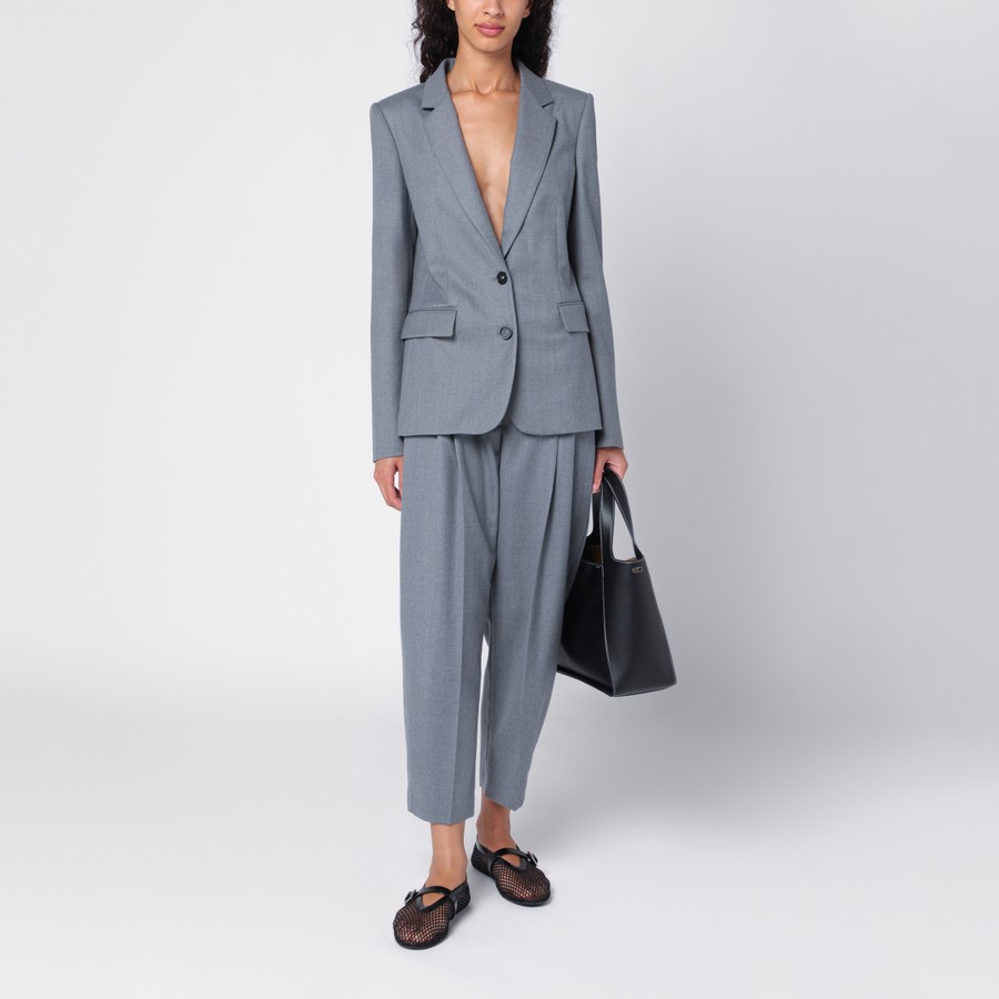 アウターその他 STELLA MCCARTNEY Woman Blazer Grey 6500943CU703 1264 Stella McCartney Grey single-breasted jacket in wool