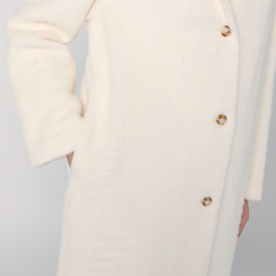コート Loulou Studio FW24 Ivory wool blend Gary coat (GARY IVORY) Loulou Studio Ivory Wool Blend Gary Coat | italist