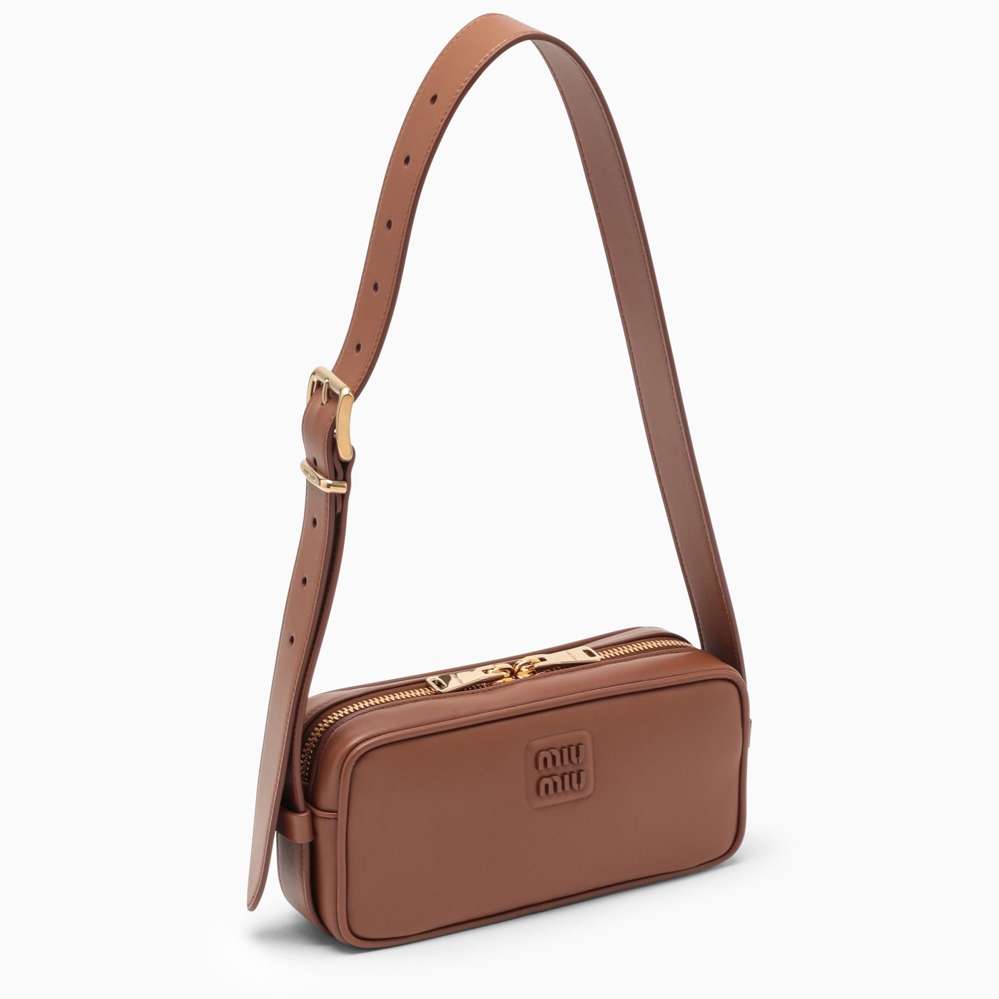 Miu Miu Brown leather shoulder bag TheDoubleF