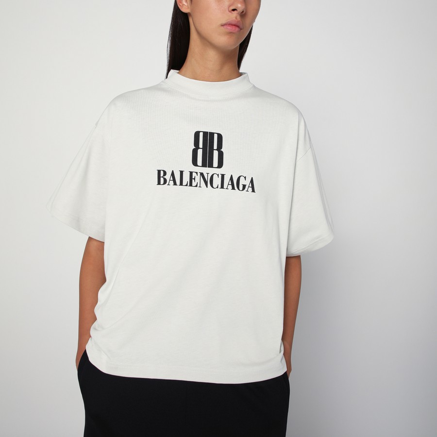 Balenciaga White Nano BB Medium Fit T-shirt | TheDoubleF