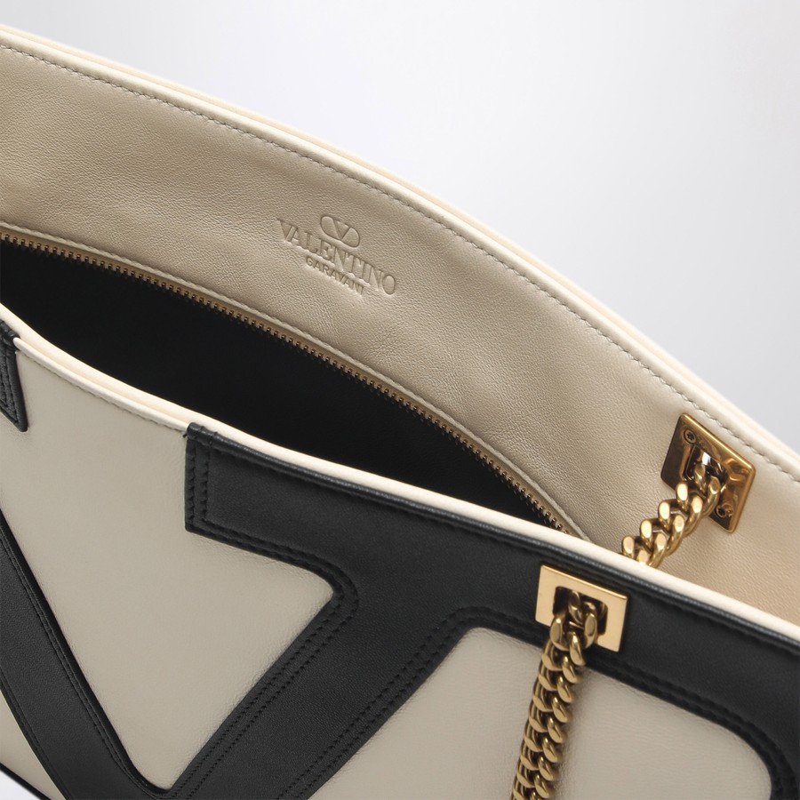 Valentino Garavani Viva Superstar butter/black medium bag