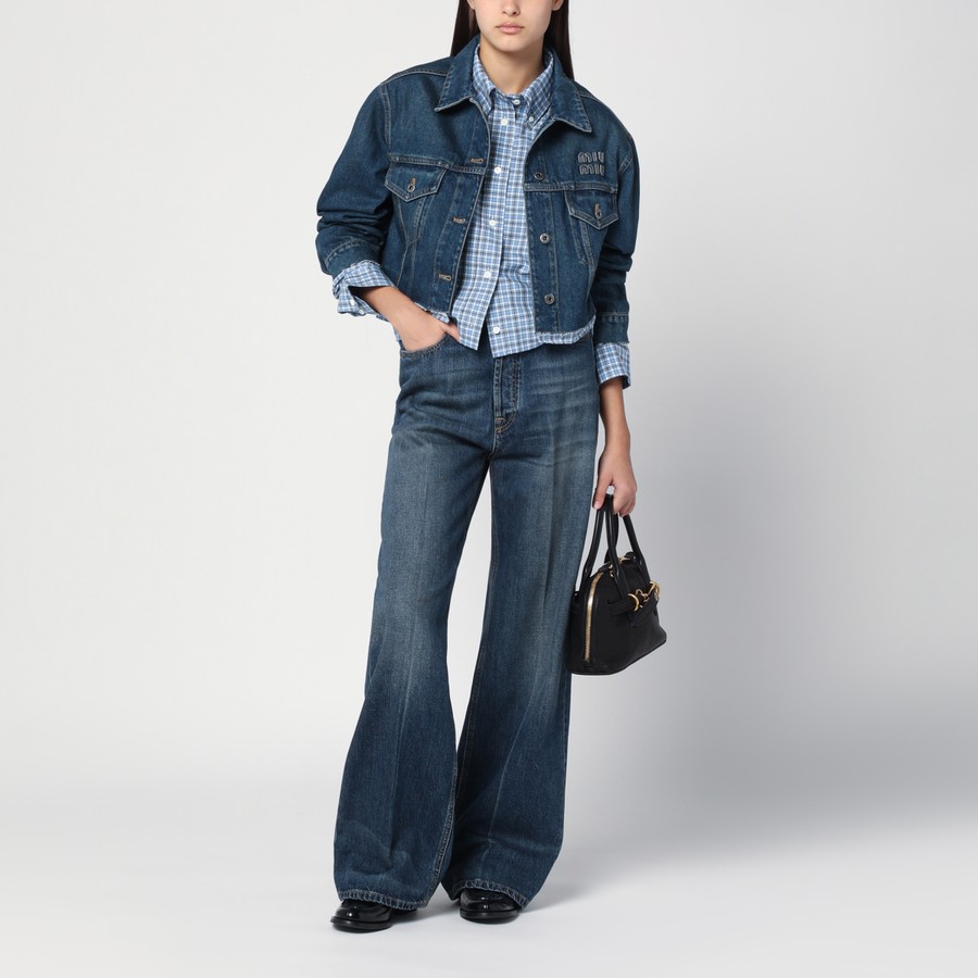 ジャケット Miu Miu Giubbino In Jeans Miu Miu Cropped jacket in blue denim | TheDoubleF