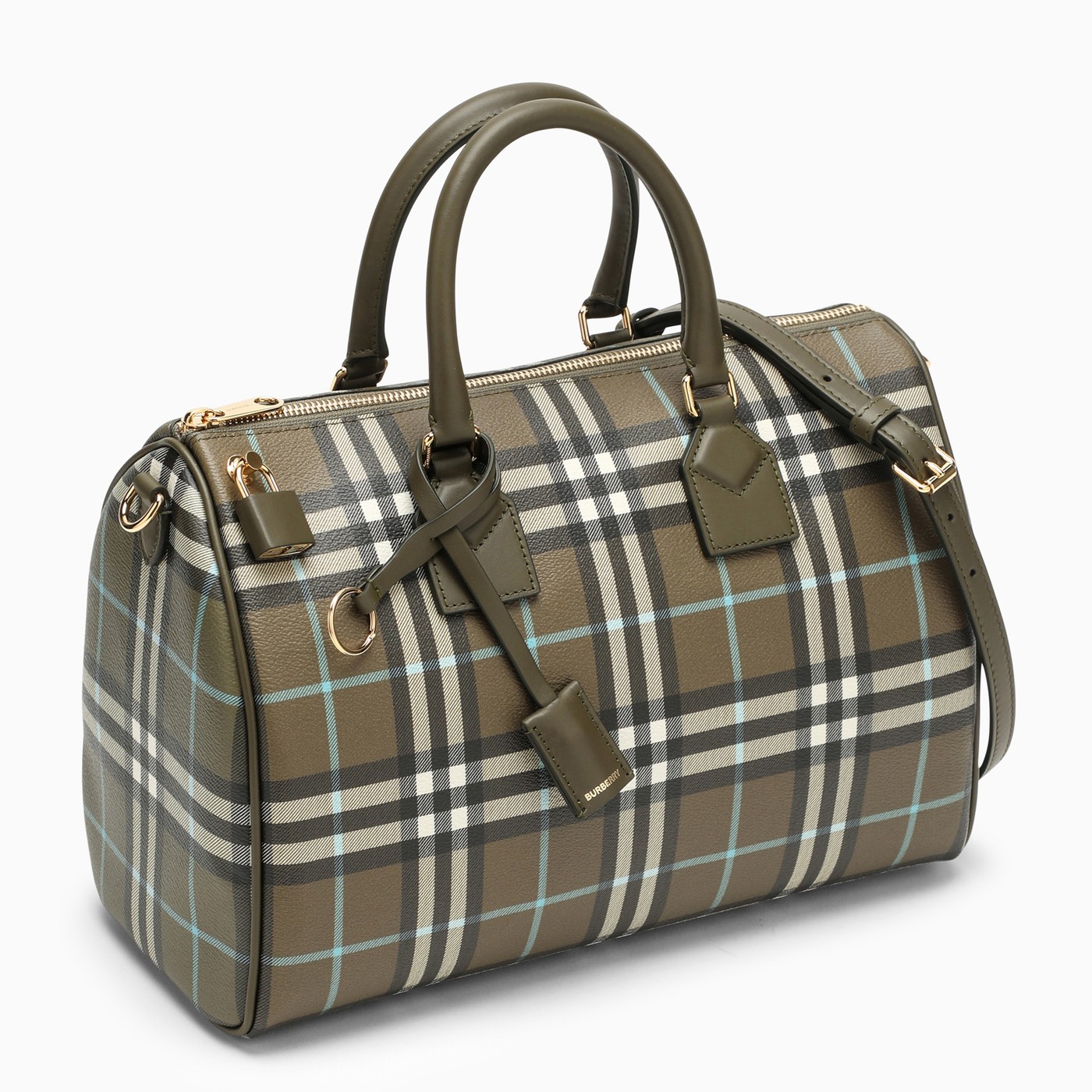 Burberry Sac bowling moyen Check vert olive TheDoubleF