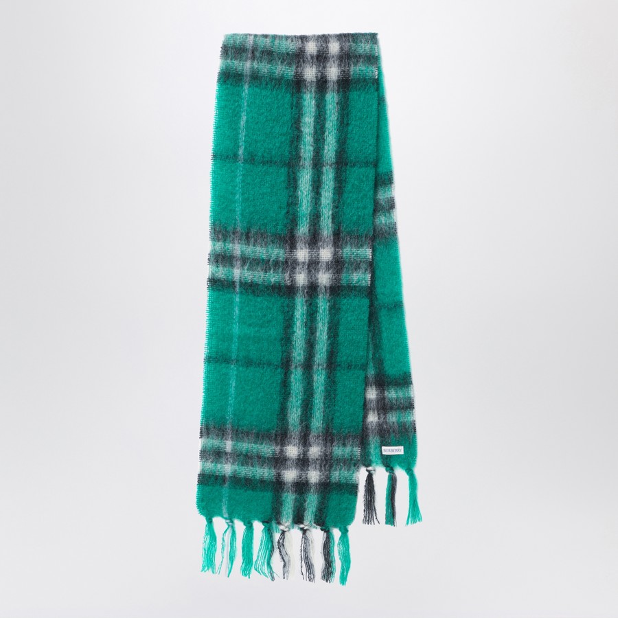 Burberry Green check wool and mohair scarf | TheDoubleF
