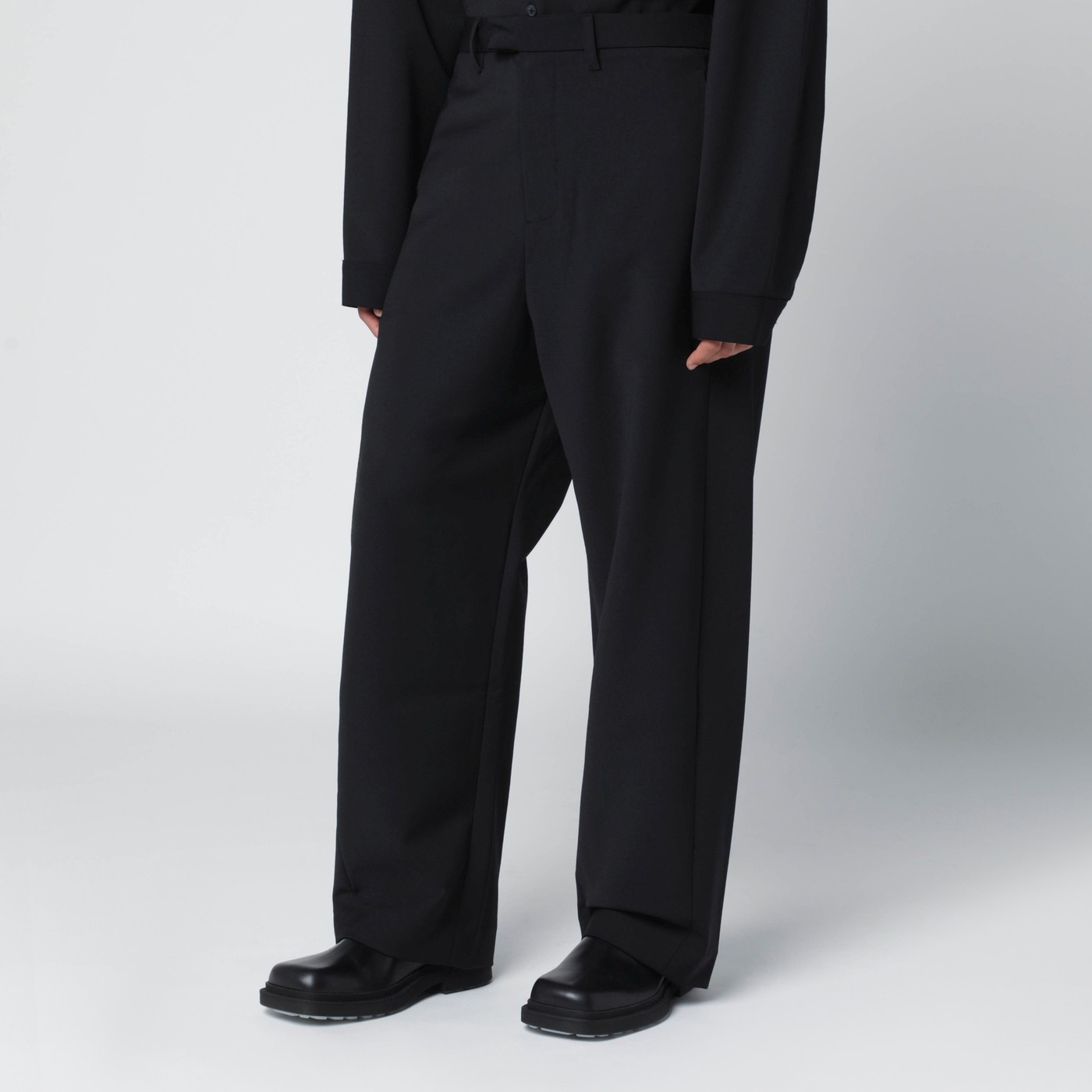 Entire Studios Pantaloni neri in misto lana TheDoubleF