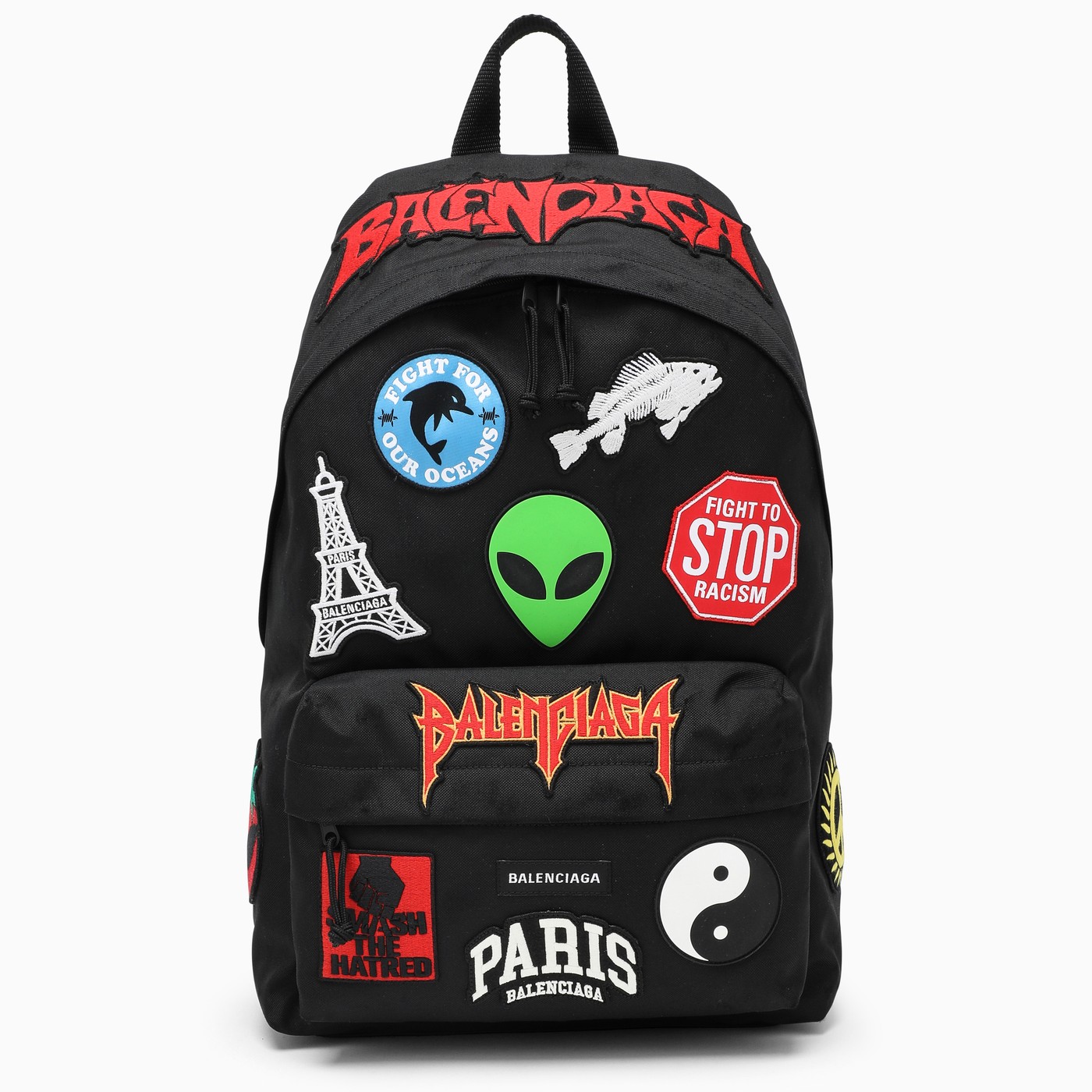 Balenciaga Black Explorer backpack with patches TheDoubleF