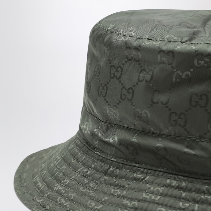ハット GUCCI REVERSIBLE DARK GREEN NYLON GG HAT GUCCI Reversible dark green nylon GG hat | TheDoubleF