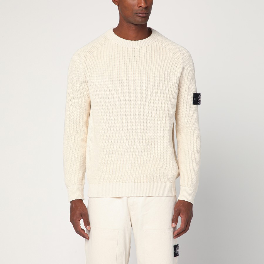 Stone Island Ivory cotton sweater | TheDoubleF