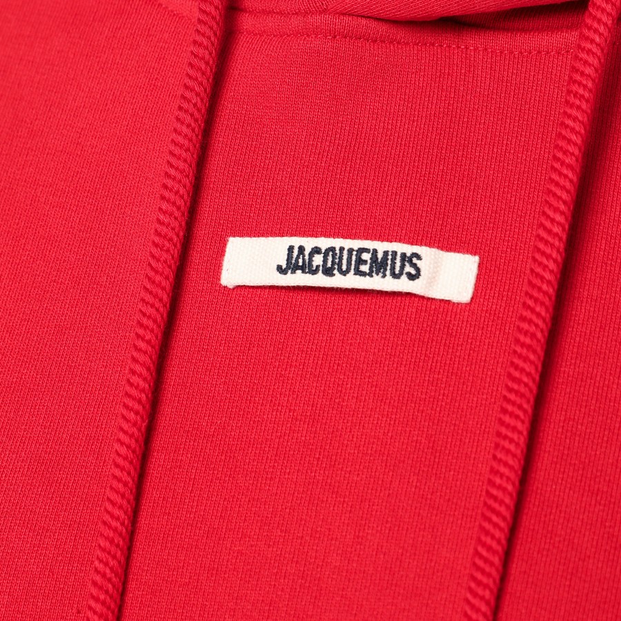 JACQUEMUS Red hoodie with logo patch | TheDoubleF