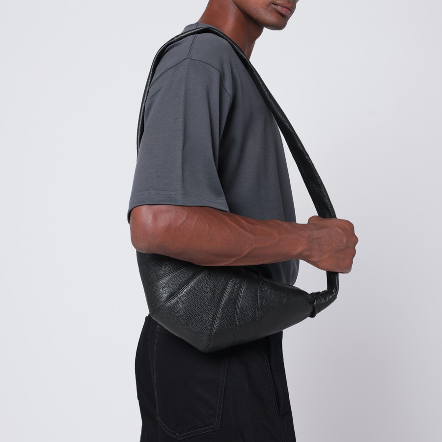 LEMAIRE Small Croissant bag in black leather | TheDoubleF