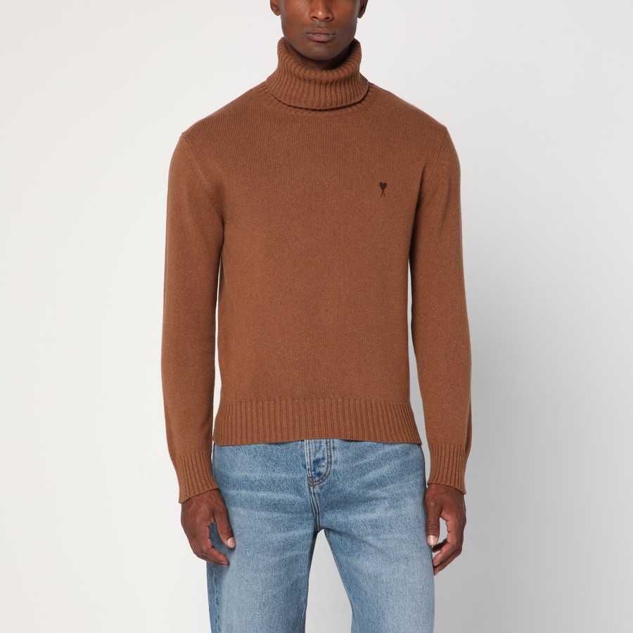 Ami Paris Hazelnut Ami De Coeur turtleneck sweater TheDoubleF