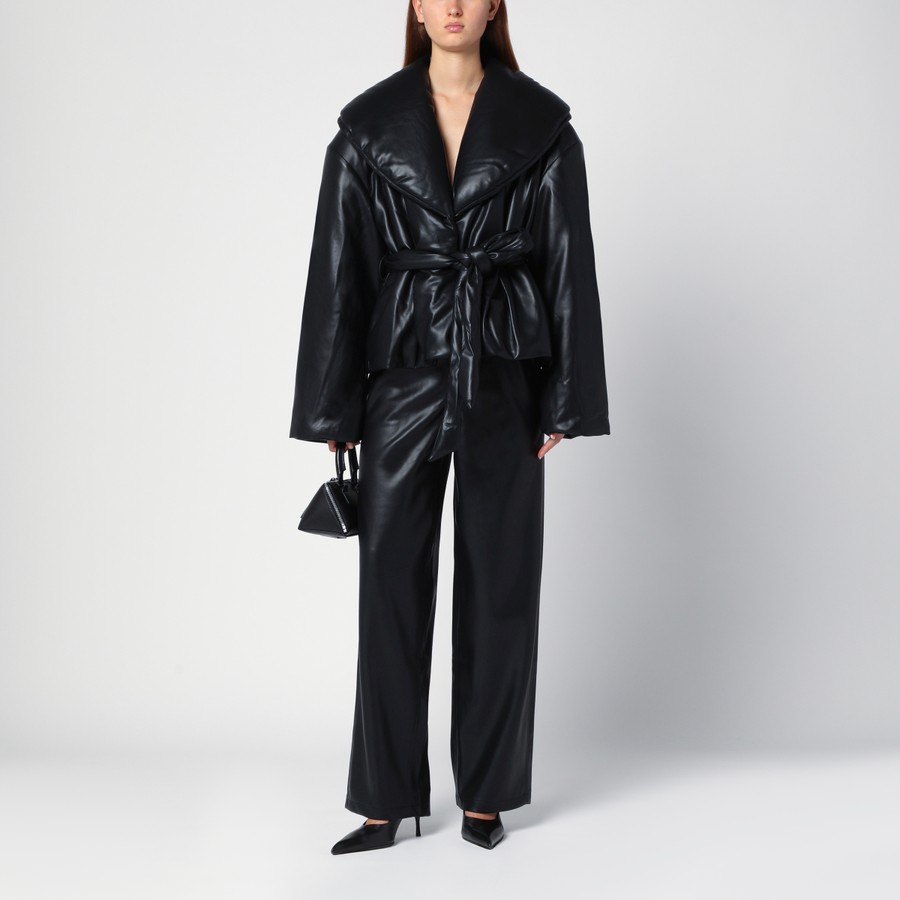 パンツ ROTATE BIRGER CHRISTENSEN BLACK FAUX LEATHER TROUSERS ROTATE Birger Christensen Black faux leather trousers