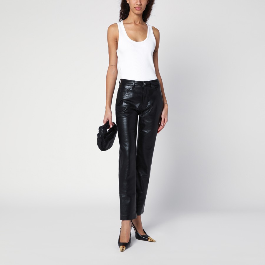 ANINE BING Bruno pants in black regenerated leather | TheDoubleF