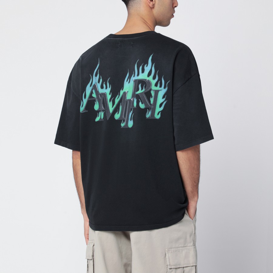 AMIRI Black T-shirt with Flames logo print | TheDoubleF