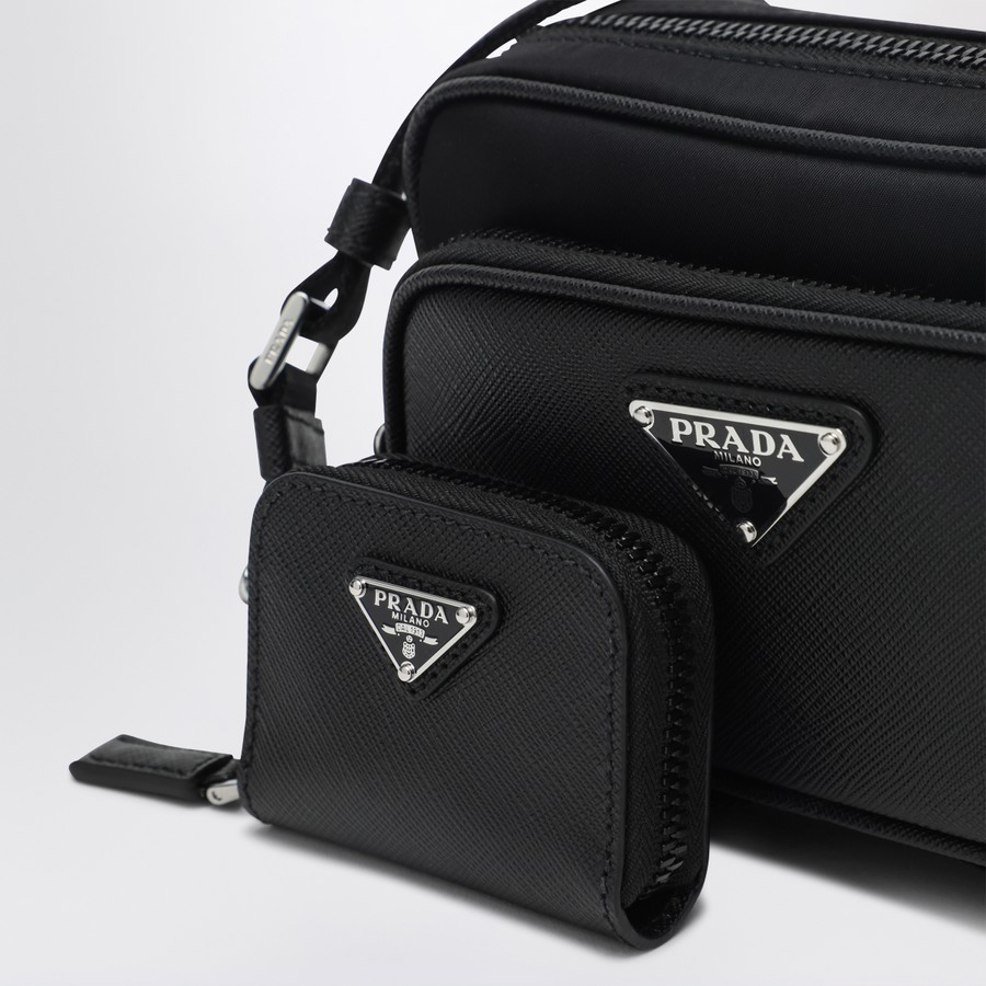 Prada Shoulder bag in Re-Nylon and black Saffiano | TheDoubleF