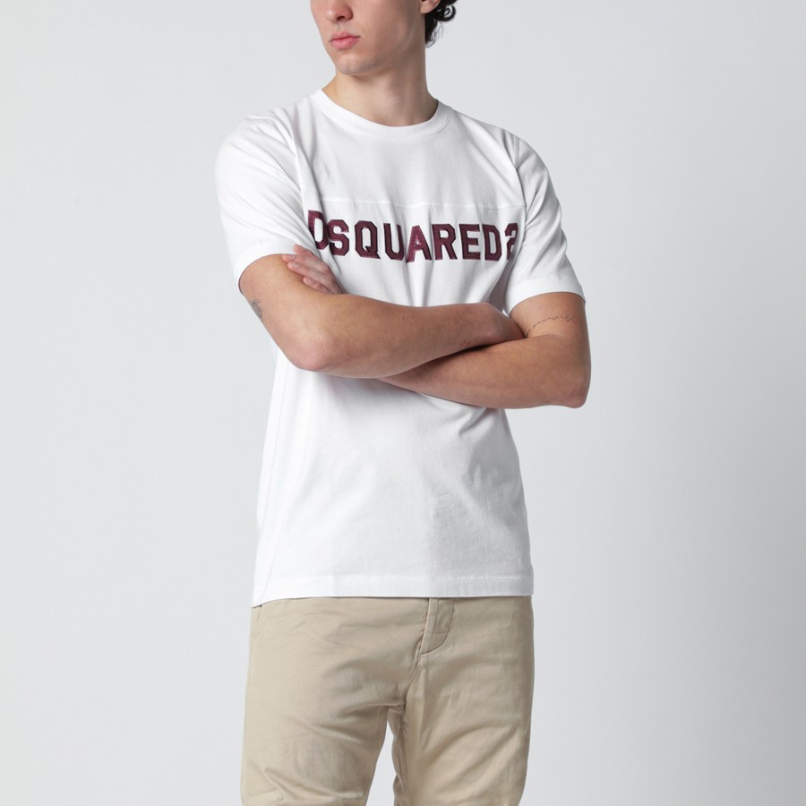 Dsquared2 White T-shirt with logo embroidery | TheDoubleF