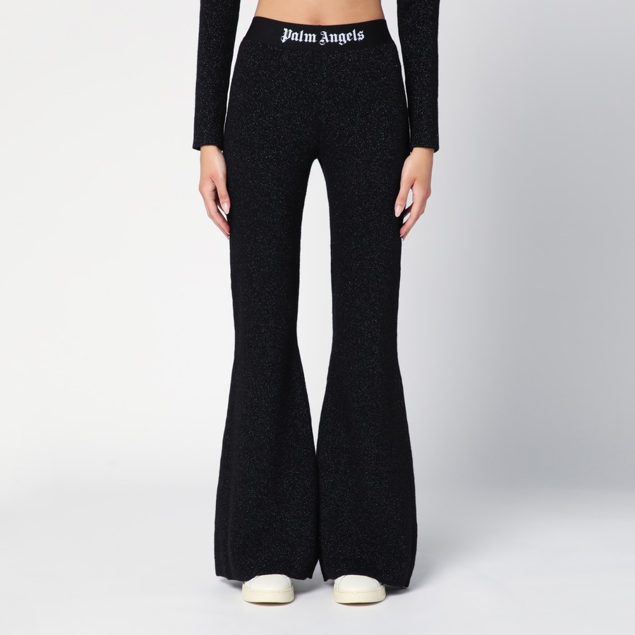 【関税&送料込】Palm Angels Black Lurex Viscose Blend Trouse Palm Angels Black lurex viscose blend trousers | TheDoubleF