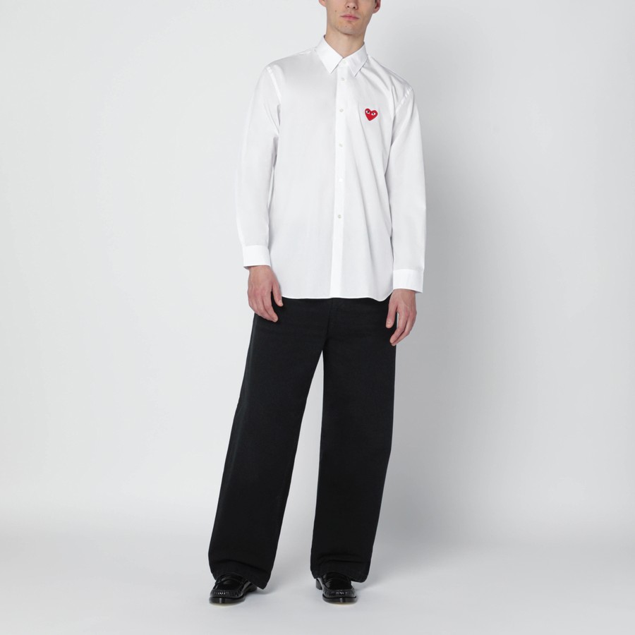 トップス comme des garcons shirt wide classic Comme des Garçons Play White cotton shirt | TheDoubleF
