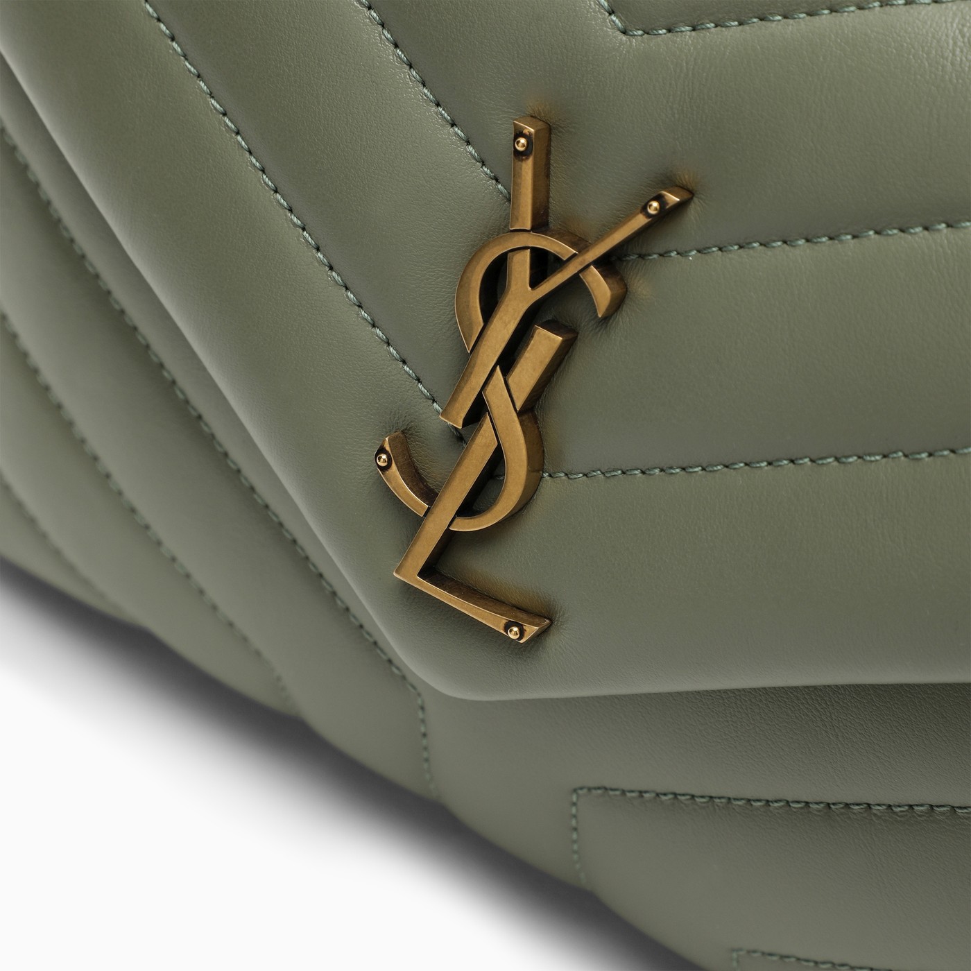 Saint Laurent Sage/gold small YSL Loulou bag TheDoubleF