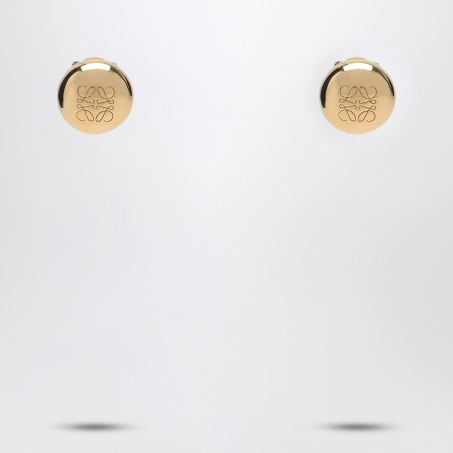 Loewe Orecchini a bottone Anagram Pebble dorati | TheDoubleF