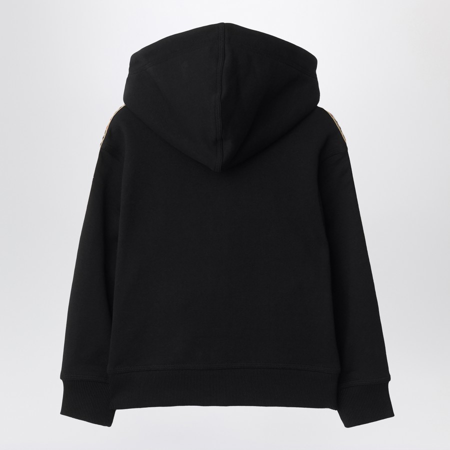 Burberry Black sweatshirt with Check motif detail | TheDoubleF