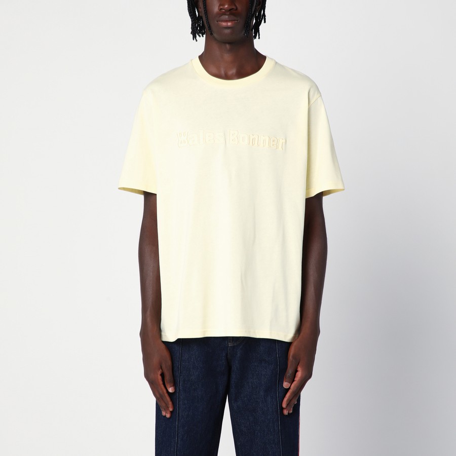 Tシャツ・カットソー WALES BONNER Men T-shirt Yellow UA24JE29JE07 199 Wales Bonner Organic cotton light yellow T-shirt | TheDoubleF
