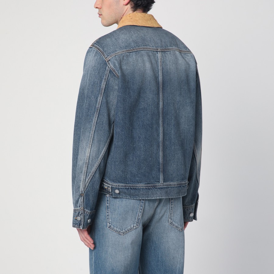 Alexander McQueen Denim jacket with suede collar | TheDoubleF
