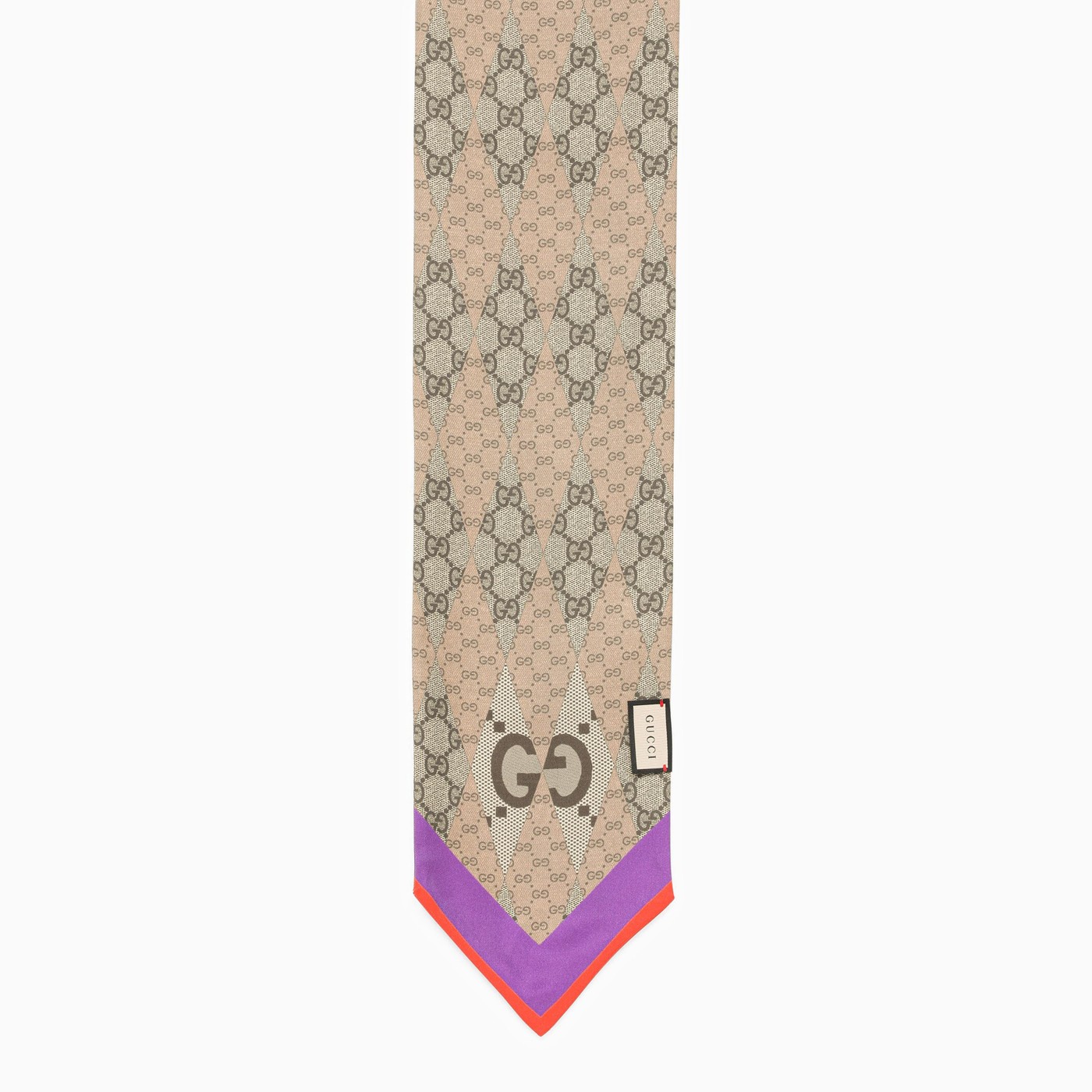 GUCCI Thin camel/purple silk scarf TheDoubleF