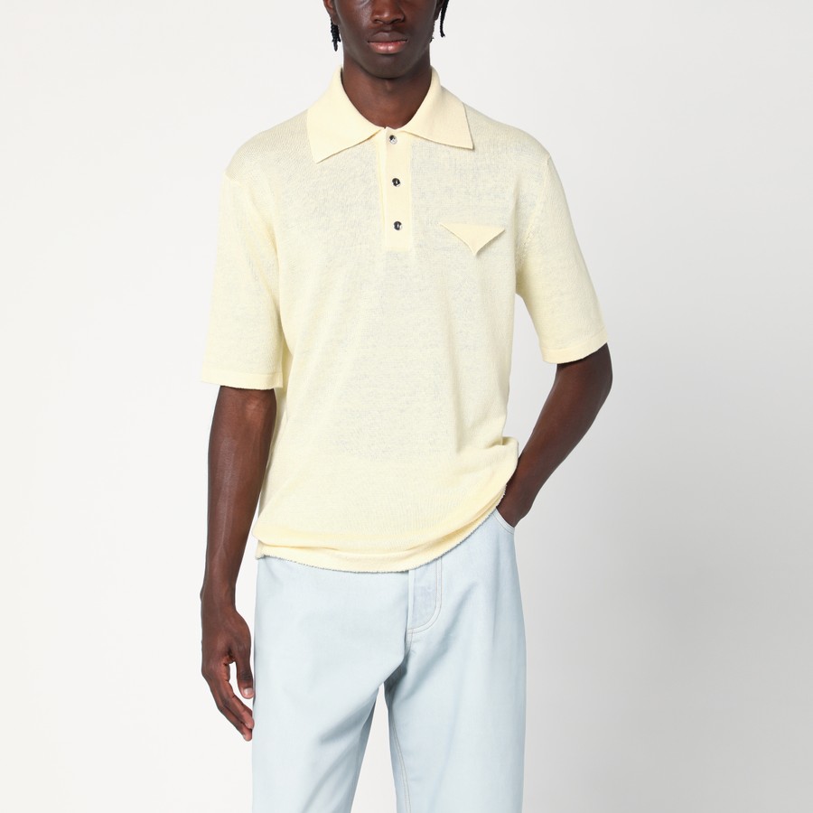 【送料&関税込】Bottega Veneta Light Linen Polo Bottega Veneta® Men's Slim Fit Light Linen Polo in Black