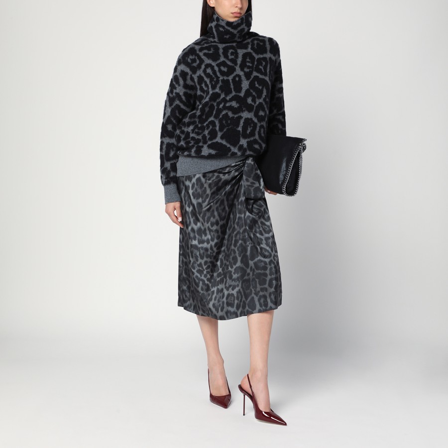 スカート STELLA MCCARTNEY LEOPARD MIDI SKIRT WITH KNOT Stella McCartney Leopard midi skirt with knot | TheDoubleF