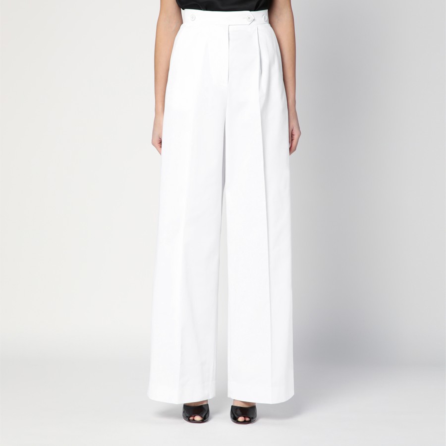 Givenchy White pleated cotton trousers | TheDoubleF
