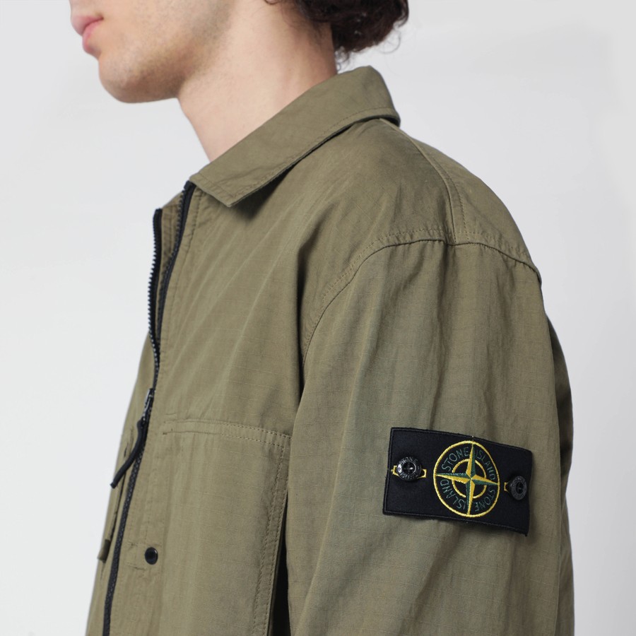 Stone Island Military green zip-up shirt jacket | TheDoubleF