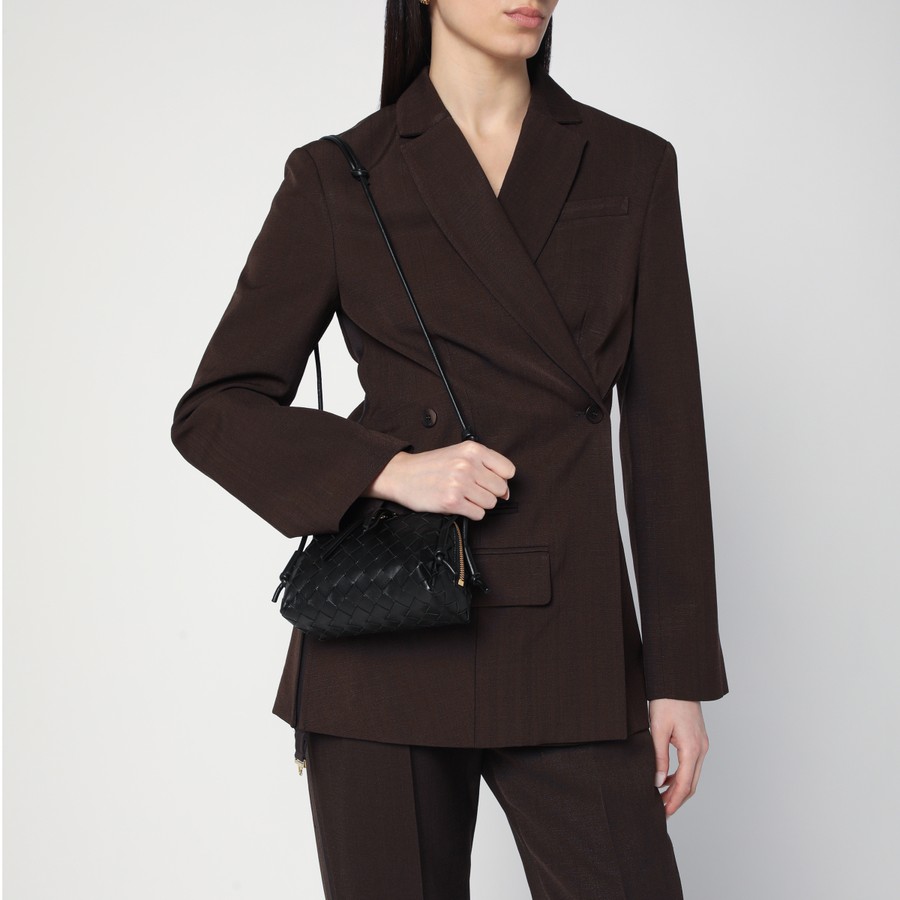 Bottega Veneta Black plaited Concert clutch bag | TheDoubleF