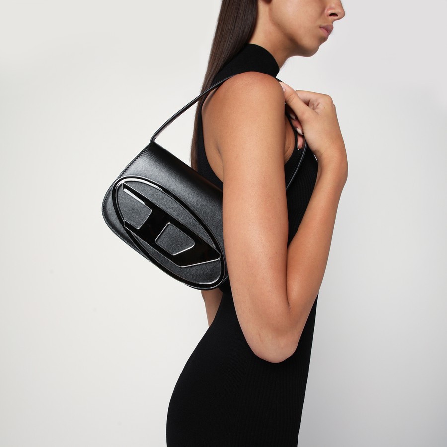 Diesel Sac en cuir iconique 1DR en noir TheDoubleF