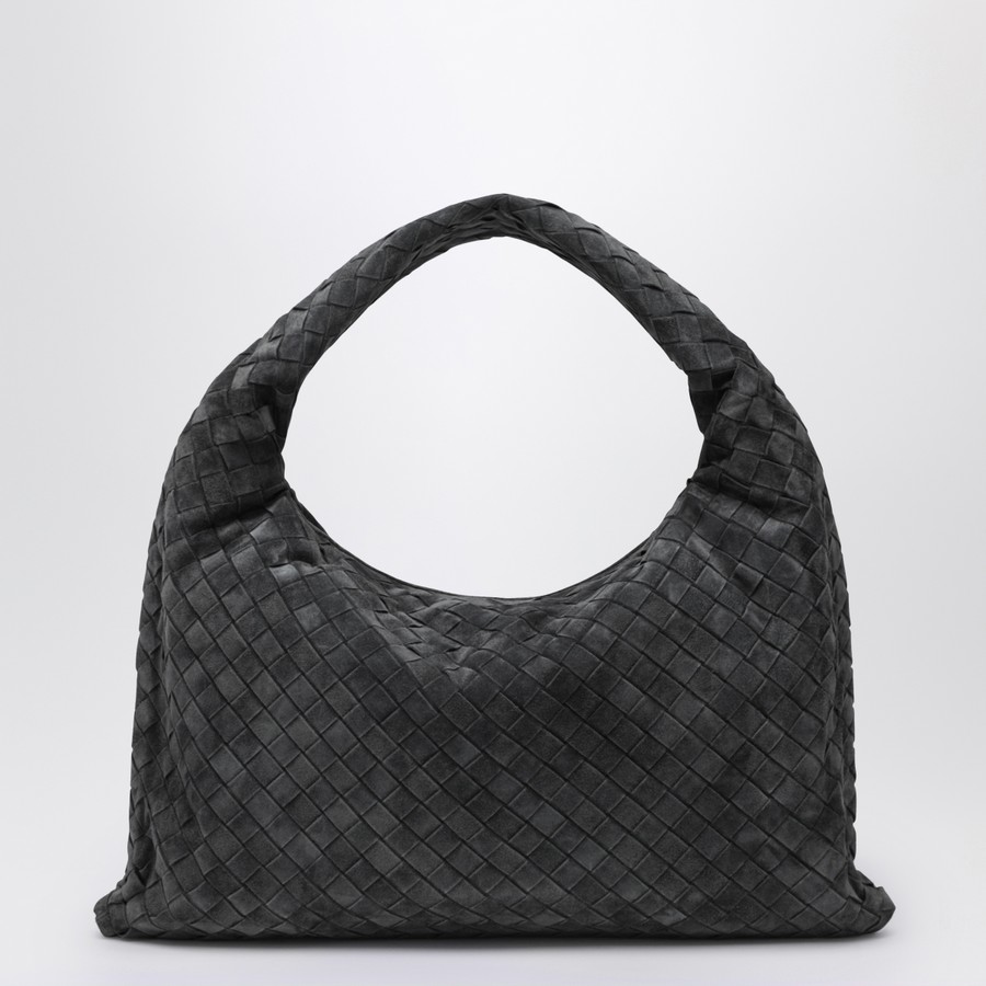 Bottega Veneta Small Hop shoulder bag in graphite suede | TheDoubleF