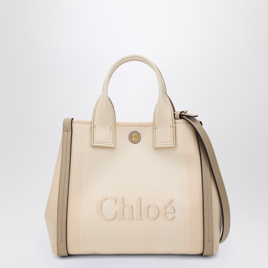 【関税&送料込】Chloe Carry Small Tote Bag In Blushy Beige C Chloé Carry Small tote bag in Blushy Beige canvas | TheDoubleF