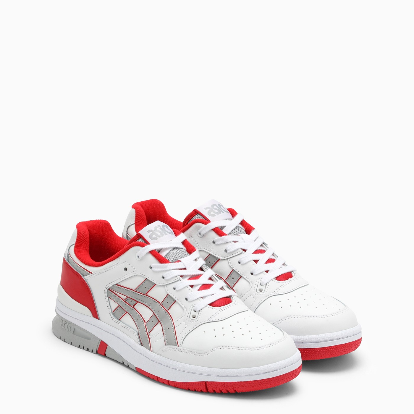 asics white red blue