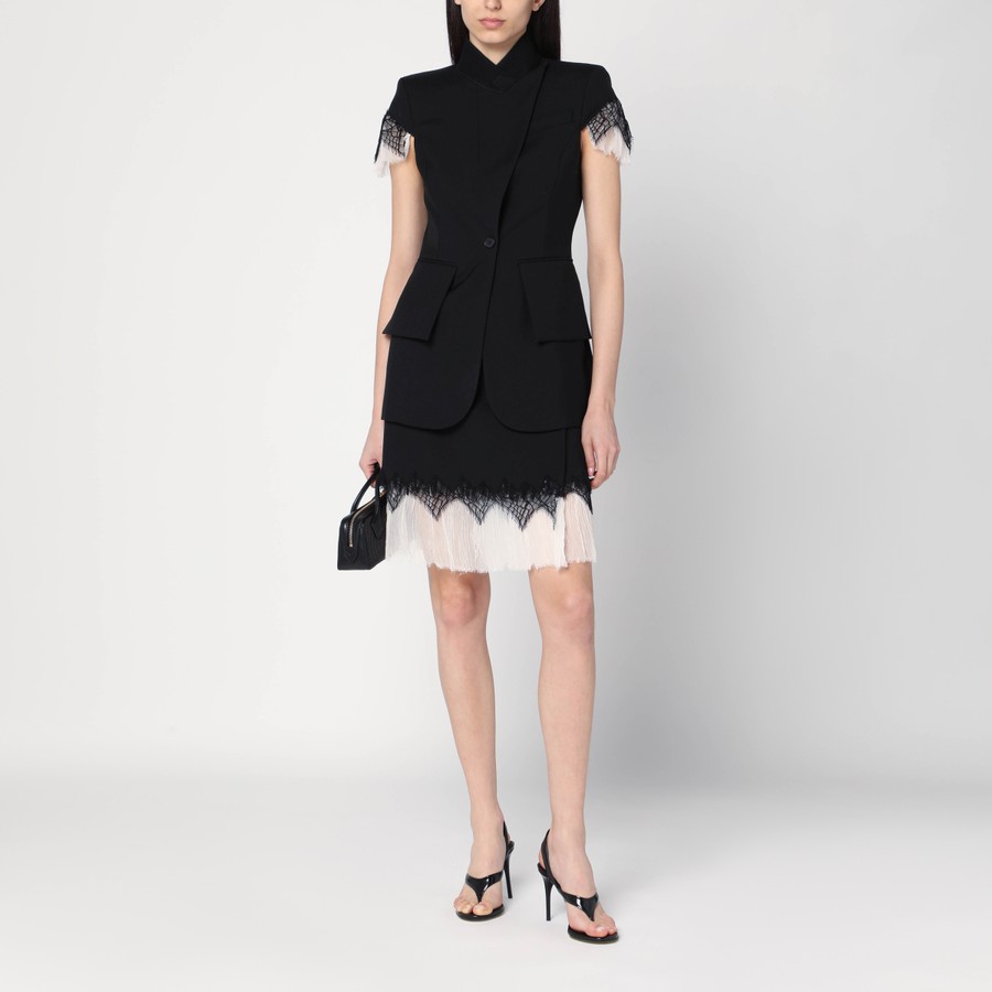 Alexander McQueen Mini skirt with black/ivory spider lace