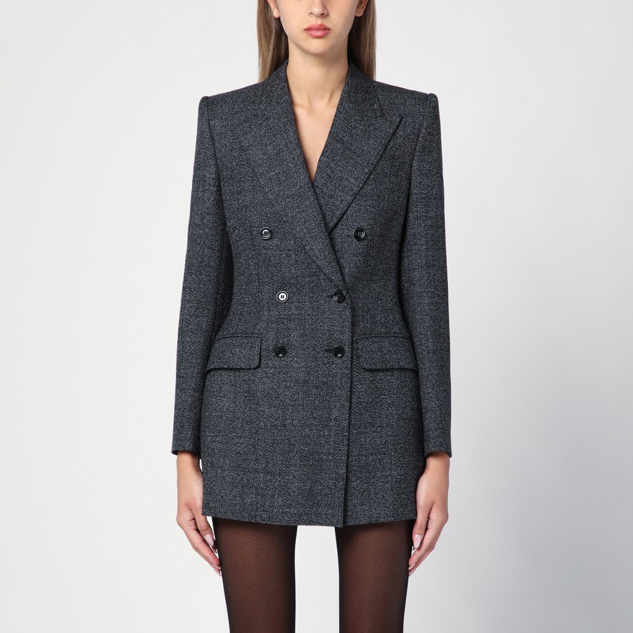 ジャケット DOLCE&GABBANA ANTHRACITE GREY TWEED DOUBLE-BREASTED JACKET Dolce&Gabbana Anthracite grey tweed double-breasted jacket