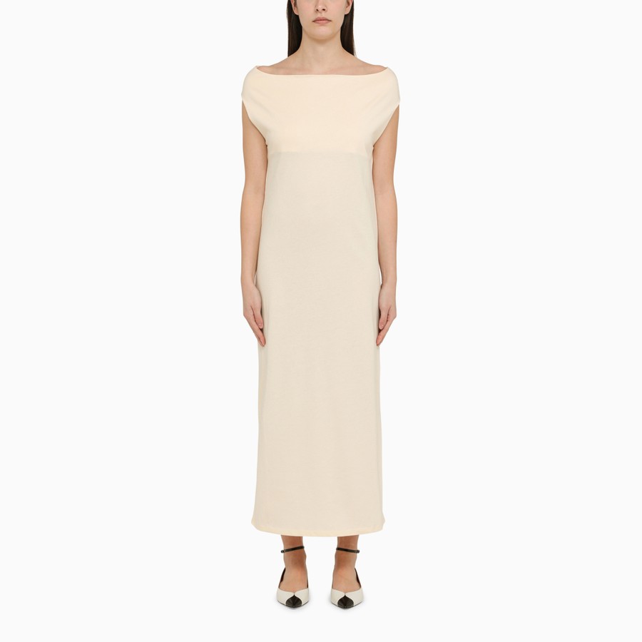 ◆Loulouseoul◆ Drape Half Sleeve Dress Ivory Loulou Studio Martial midi dress in ivory cotton | TheDoubleF