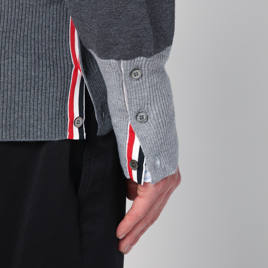カーディガン Thom Browne Gray Cardigan In Virgin Wool Thom Browne Gray cardigan in virgin wool | TheDoubleF