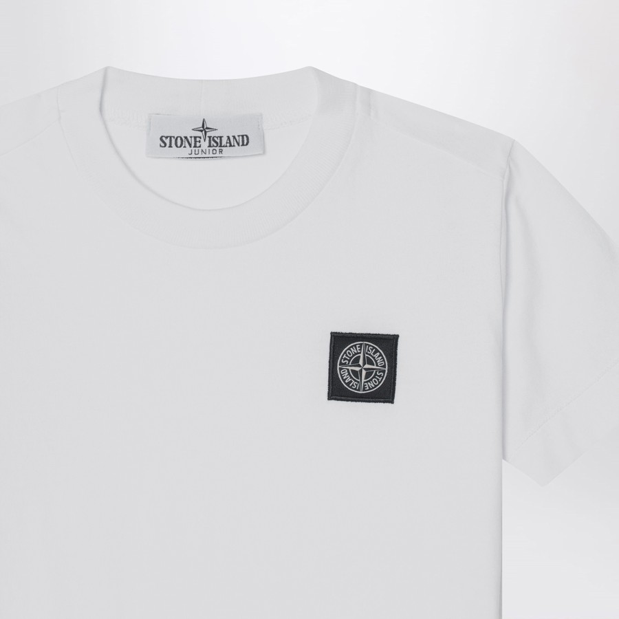 Stone Island White t-shirt with logo patch | TheDoubleF