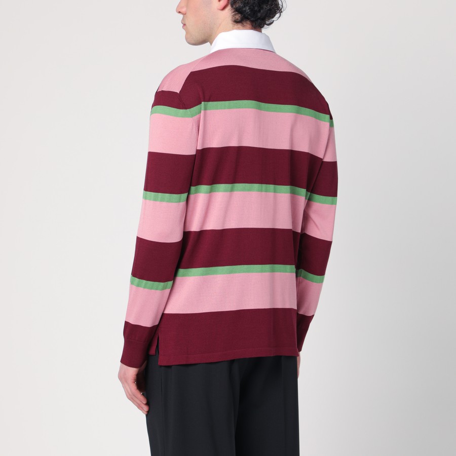 Prada Striped polo in silk and cotton | TheDoubleF