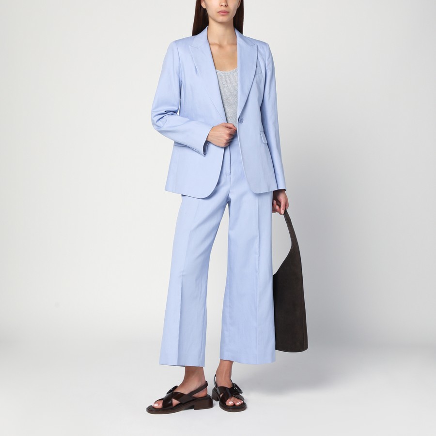 パンツ WEEKEND MAX MARA BLUE COTTON AND LINEN PANTS Weekend Max Mara Blue cotton and linen pants | TheDoubleF