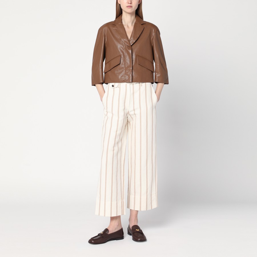 ジャケット BRUNELLO CUCINELLI Women Jackets M0PCL208X C7495 Brown Brunello Cucinelli Brown cropped leather jacket | TheDoubleF