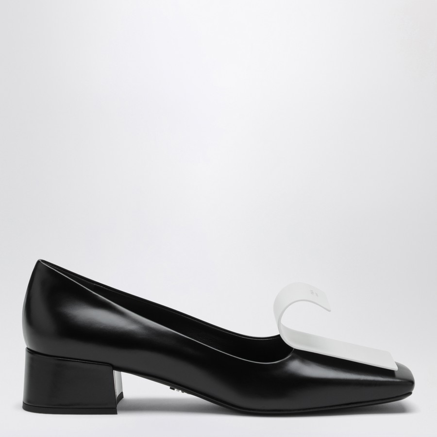 パンプス PRADA BLACK AND WHITE LEATHER DECOLLETE Prada Black and white leather décolleté | TheDoubleF