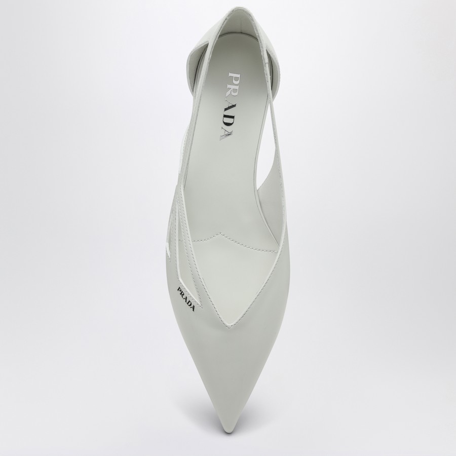 【関税&送料込】Prada White Mesh Ballerinas PRADA Mesh Fabric Ballerinas